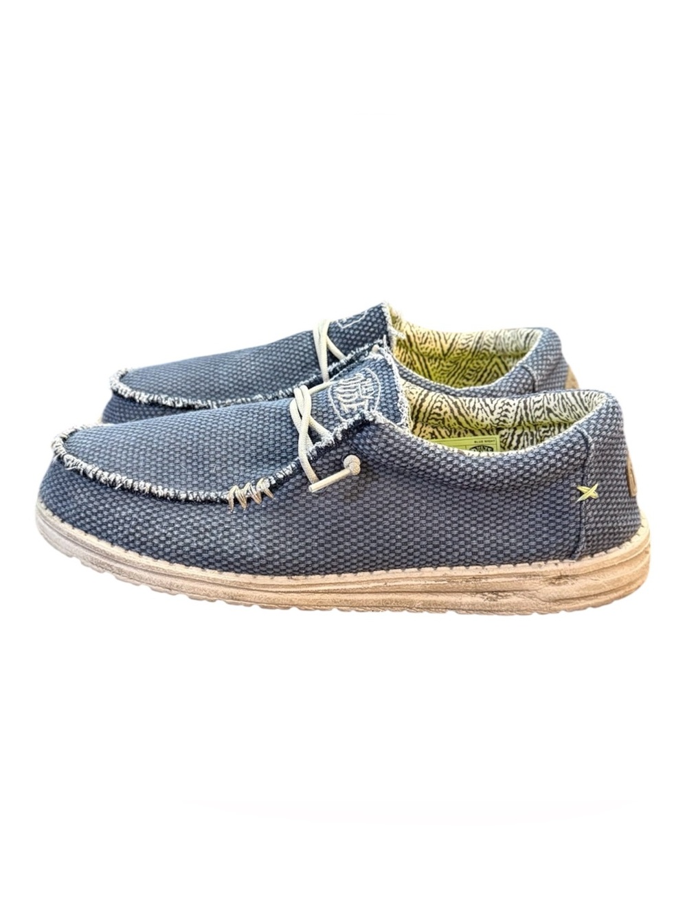 HEY DUDE Wally Braided Loafers Blue Night Men’s Size 10 - Picture 3 of 8